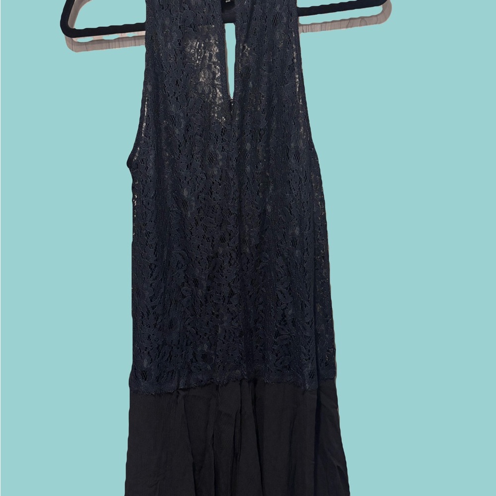 Free People Black Lace Halter Camisole